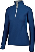 Womens Pocketed 1/2 Zip Microfleece Pullover (Black,Carbon,Navy,Royal,Red) NAVY Pocket