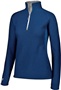 Womens Pocketed 1/2 Zip Microfleece Pullover (Black,Carbon,Navy,Royal,Red) NAVY Pocket