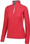Womens Pocketed 1/2 Zip Microfleece Pullover (Black,Carbon,Navy,Royal,Red) SCARLET Pocket