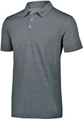 Mens Striated 3-Button Polo Shirt (AS -Navy or Graphite) GRAPHITE Pocket