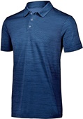 Mens Striated 3-Button Polo Shirt (AS -Navy or Graphite) NAVY Pocket