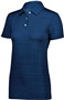 Womens 3-Button, Wicking Striated Polo Shirt NAVY Pocket