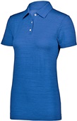 Womens 3-Button, Wicking Striated Polo Shirt ROYAL Pocket