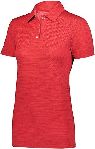 Holloway Ladies Striated Polo 222756 SCARLET 