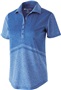 Womens Contoured Bottom, Tonal Print, Heathered Polo Shirt  ROYAL HEATHER Pocket