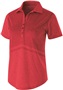 Womens Contoured Bottom, Tonal Print, Heathered Polo Shirt SCARLET HEATHER Pocket