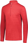 Adult Striated 1/2 Zip Pullover (AS - Black,Graphite,Navy,Scarlet) SCARLET Pocket