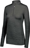 Womens Set in Sleeves w/Thumbholes 1/2 Zip Pullover (Black,Graphite,Navy,Royal,Red) BLACK Pocket