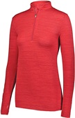 Womens Set in Sleeves w/Thumbholes 1/2 Zip Pullover (Black,Graphite,Navy,Royal,Red) SCARLET Pocket
