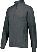 Russell Adult Dri-Power Fleece 1/4 Zip Pullover BLACK Pocket