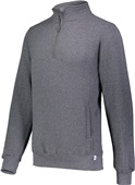 Russell Adult Dri-Power Fleece 1/4 Zip Pullover BLACK HEATHER Pocket