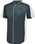 Augusta Adult/Youth Full-Button Baseball Jersey BLACK/WHITE Pocket