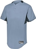 Holloway Adult/Youth Two-Button Baseball Jersey BLUE GREY/BLACK Pocket