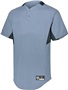 Holloway Adult/Youth Two-Button Baseball Jersey BLUE GREY/BLACK Pocket