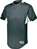 Holloway Adult/Youth Two-Button Baseball Jersey BLACK/WHITE Pocket