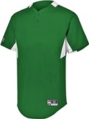 Holloway Adult/Youth Two-Button Baseball Jersey FOREST/WHITE Pocket
