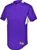 Holloway Adult/Youth Two-Button Baseball Jersey PURPLE/WHITE Pocket