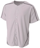 A4 Adult/Youth Warp Knit Baseball Jersey GRAY/BLACK Pocket