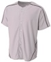A4 Adult/Youth Warp Knit Baseball Jersey GRAY/BLACK Pocket