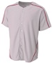 A4 Adult/Youth Warp Knit Baseball Jersey GRAY/CARDINAL Pocket