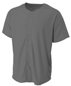 A4 Adult/Youth Warp Knit Baseball Jersey GRAPHITE Pocket