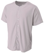 A4 Adult/Youth Warp Knit Baseball Jersey GREY Pocket