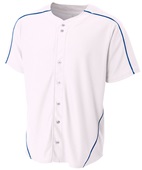 A4 Adult/Youth Warp Knit Baseball Jersey WHITE/ROYAL Pocket