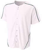 A4 Adult/Youth Warp Knit Baseball Jersey WHITE/FOREST Pocket