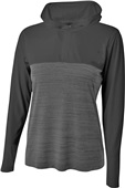 A4 Womens Slate 1/4 Zip Hoodie BLACK Pocket