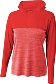 A4 Womens Slate 1/4 Zip Hoodie SCARLET Pocket