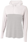 A4 Womens Slate 1/4 Zip Hoodie WHITE Pocket