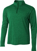 A4 Adult Inspire Tonal Space Dye 1/4 Zip Jacket KELLY Pocket