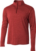 A4 Adult Inspire Tonal Space Dye 1/4 Zip Jacket RED Pocket