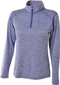 A4 Womens Inspire Tonal Space Dye 1/4 Zip Jacket LIGHT BLUE Pocket
