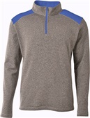 A4 Adult/Youth Tourney Color Block 1/4 Zip Jacket HEATHER/ROYAL Pocket
