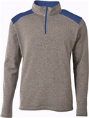 A4 Adult/Youth Tourney Color Block 1/4 Zip Jacket HEATHER/NAVY Pocket