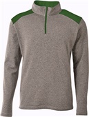 A4 Adult/Youth Tourney Color Block 1/4 Zip Jacket HEATHER/FOREST Pocket