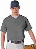 Alleson Adult/Youth Faux Mesh Baseball Jersey CHARCOAL Pocket