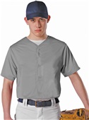Alleson Adult/Youth Faux Mesh Baseball Jersey GREY Pocket