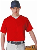 Alleson Adult/Youth Faux Mesh Baseball Jersey SCARLET Pocket