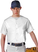 Alleson Adult/Youth Faux Mesh Baseball Jersey WHITE Pocket