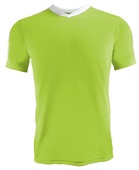 High Five Adult/Youth V-Neck Genesis Soccer Jersey LIME/WHITE Front