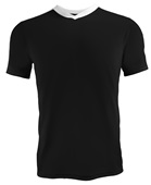 High Five Adult/Youth V-Neck Genesis Soccer Jersey BLACK/WHITE Front