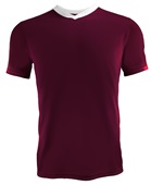 High Five Adult/Youth V-Neck Genesis Soccer Jersey MAROON/WHITE Front