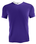 High Five Adult/Youth V-Neck Genesis Soccer Jersey PURPLE/WHITE Front