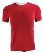 High Five Adult/Youth V-Neck Genesis Soccer Jersey SCARLET/WHITE Front
