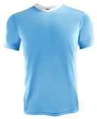 High Five Adult/Youth V-Neck Genesis Soccer Jersey COLUMBIA BLUE/WHITE Front