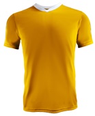 High Five Adult/Youth V-Neck Genesis Soccer Jersey ATHLETIC GOLD/WHITE Front