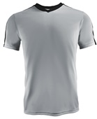 High Five Adult/Youth V-Neck Genesis Soccer Jersey SILVER GREY/BLACK Front