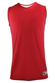 Epic Adult & Youth 1-Layer Reversible Tank Top Basketball Jerseys Outside: SCARLET/WHITE, Inside: WHITE/SCARLET Front